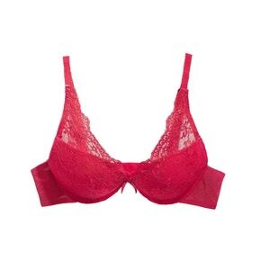 The Little Bra Company, Lucia Bra, Size 28C, Red Lace,  Quiet Luxury